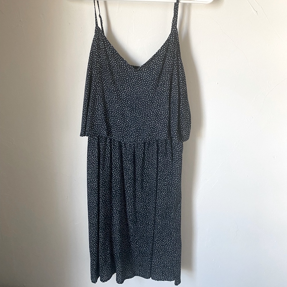 Navy skater dress with with dots
